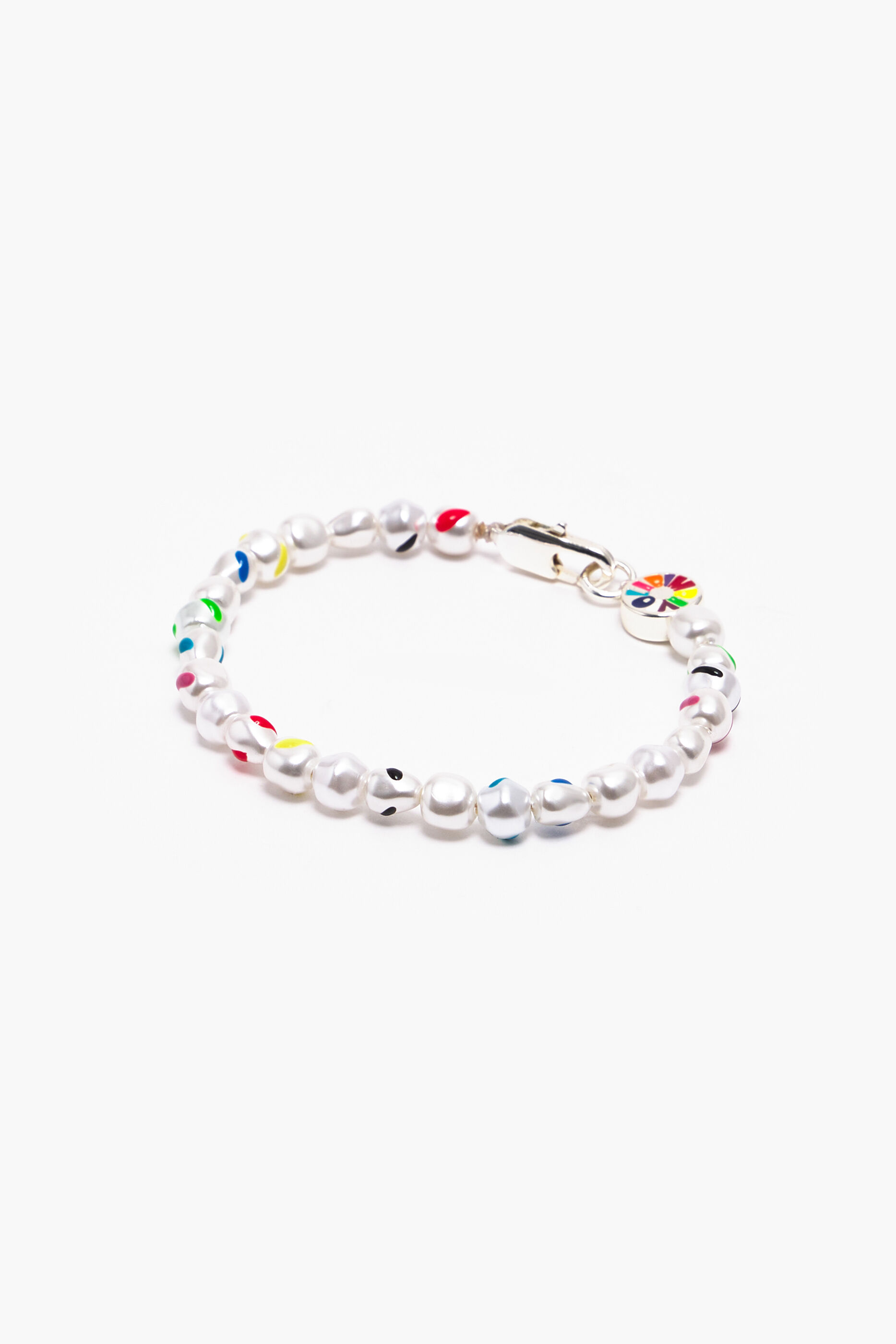 Pulseira de pérolas multicoloridas