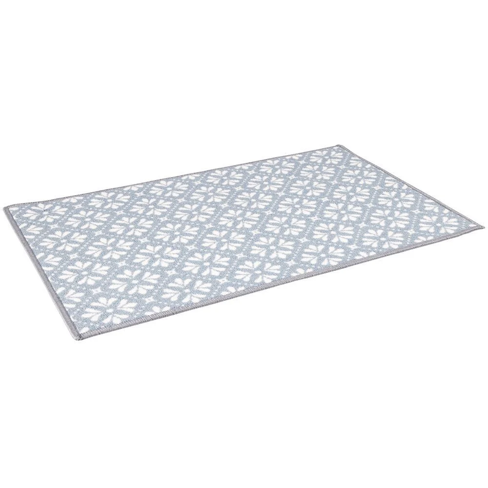 Tapis de cuisine latex imprimé bleu 80x50 cm