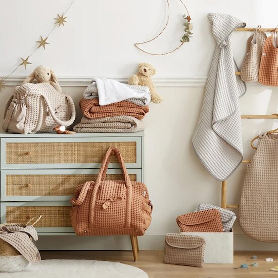 Maxi Couverture Coton Gaufre   Cassonade        de               BB&Co