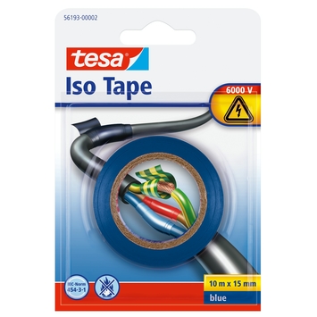 Tesa elektrische isolatietape 15 mm 10 meter blauw