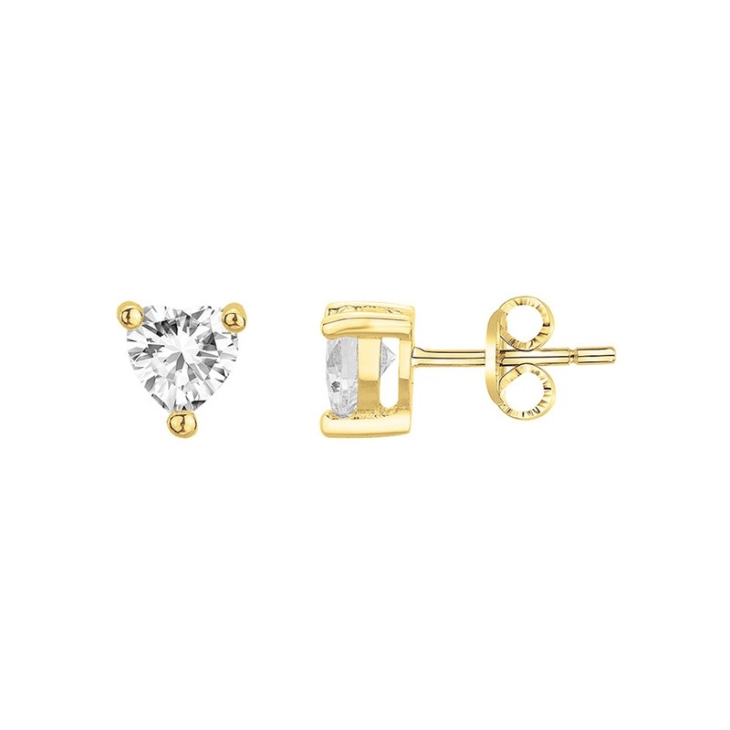 Boucles d'oreilles en Plaqué Or avec oxyde de zirconium blanc
