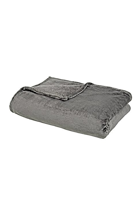 Plaid cocooning gris microplush 150 x 200 cm