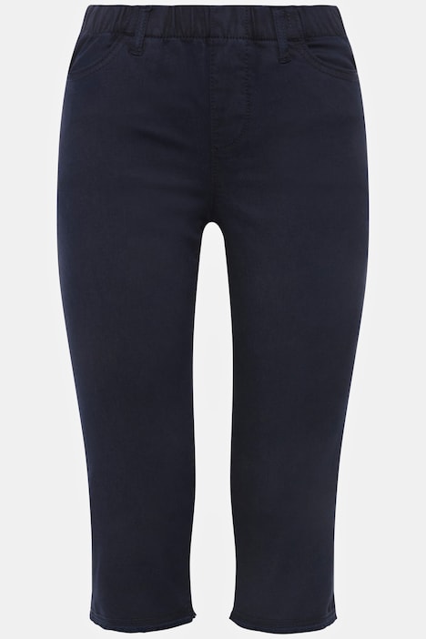 Caprihose, Jeggings, Fransensaum, Elastikbund, mit recycelten Materialien
