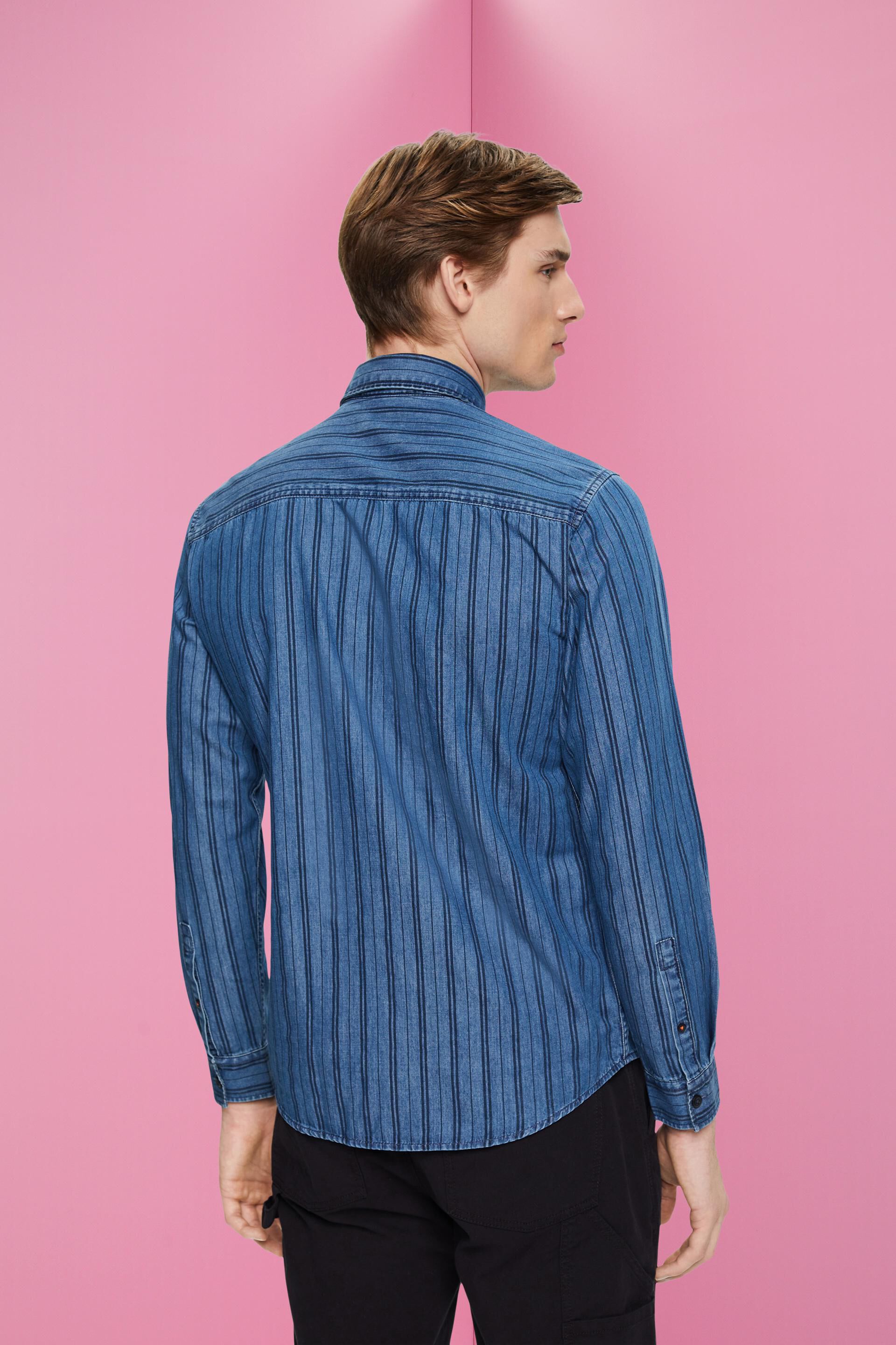 Chemise en jean de coupe Slim Fit à rayures