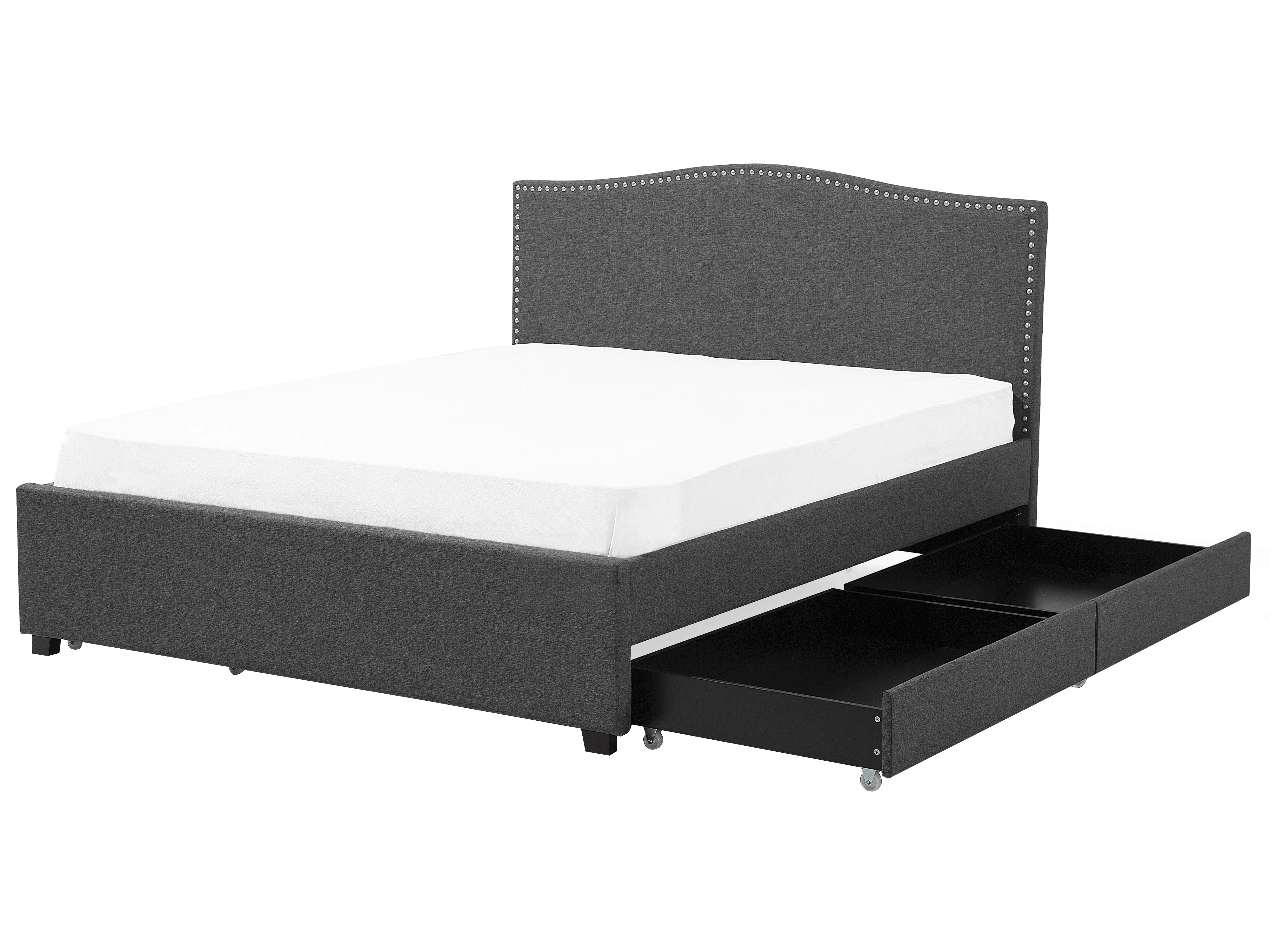Bed met opbergladen Stof MONTPELLIER 180 x 200 cm LED Meerkleurig