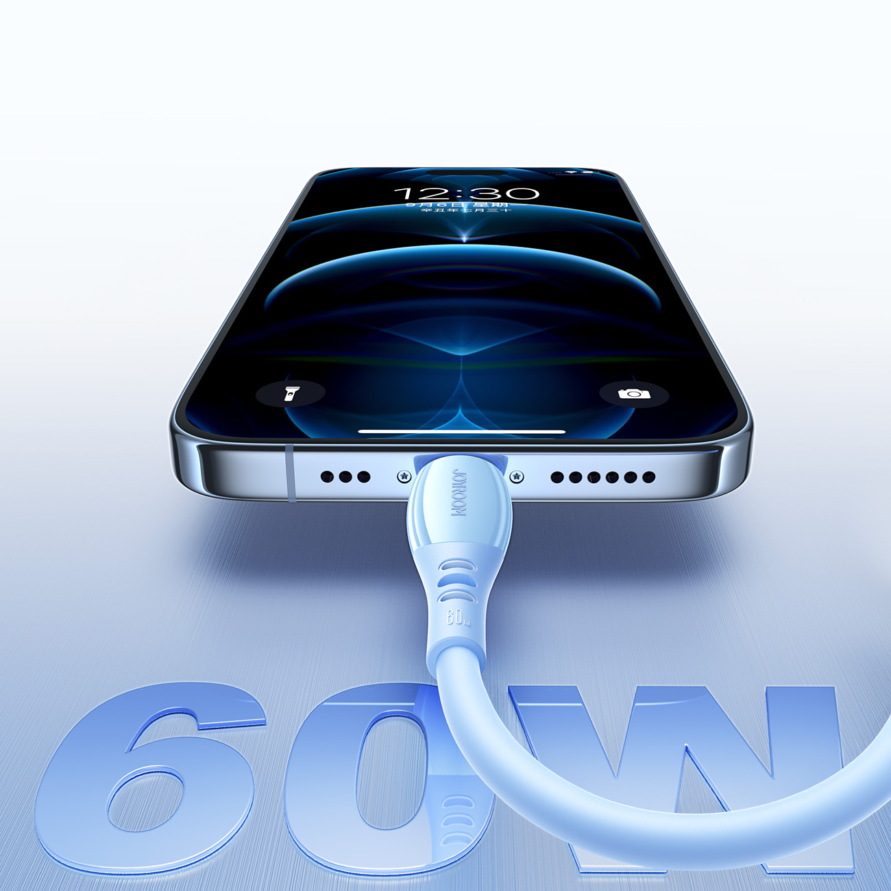 (1.2m) 60W USB C auf USB C Ladekabel Fast Charge Datenkabel - Blau