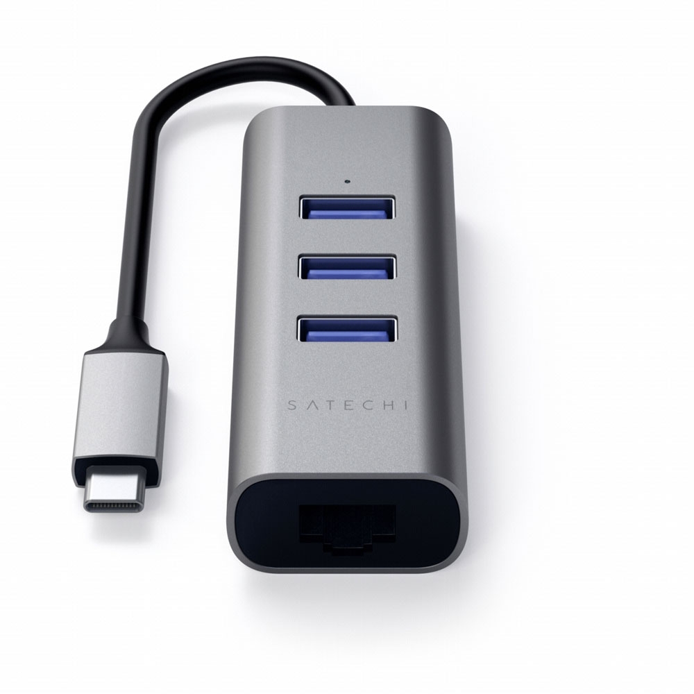 Aluminium USB C Hub mit 3 USB 3.0 Ports & Ethernet 1000Mbps (ST-TC2N1USB31AM) - Space Grau