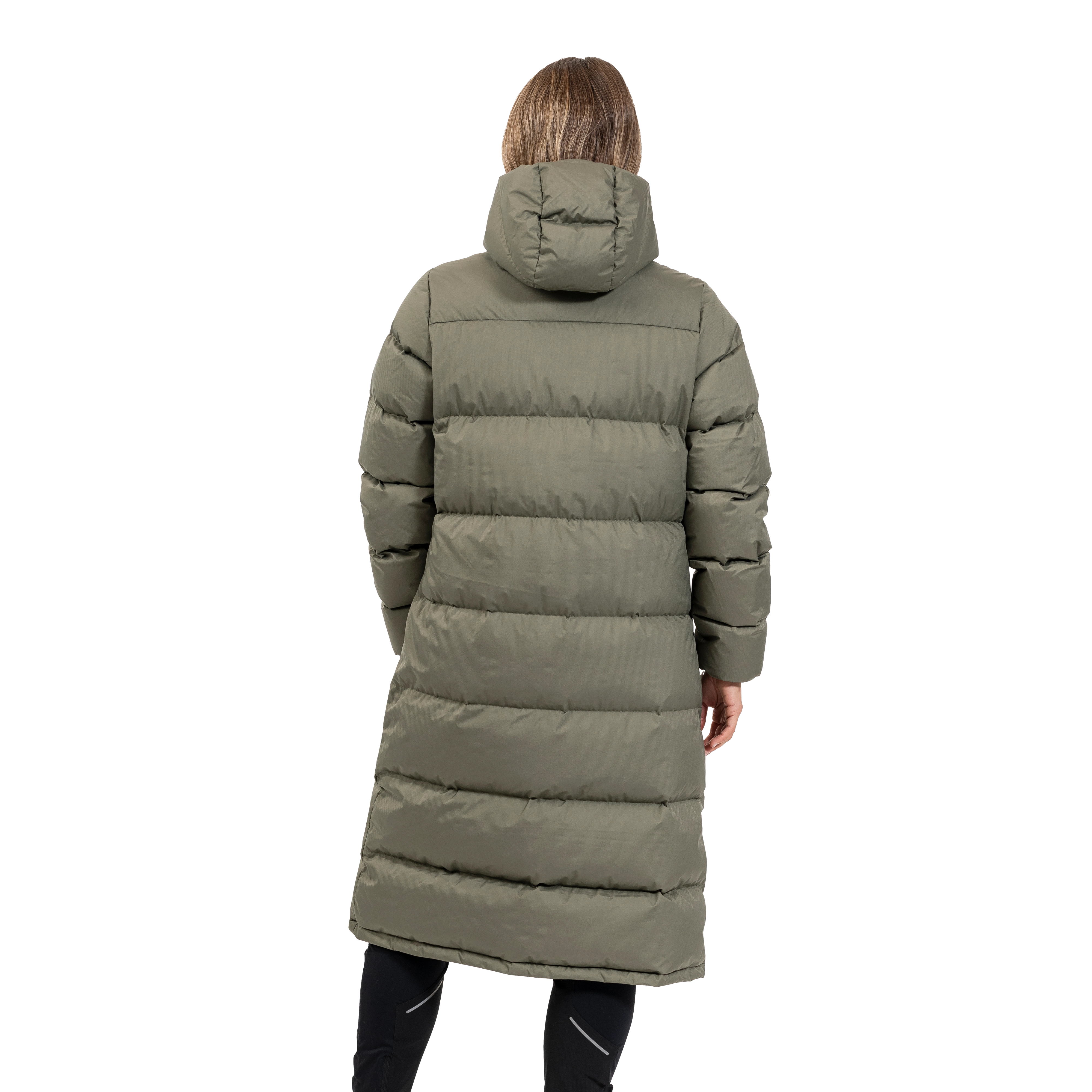 Urban Down Long Coat Women Green Mud