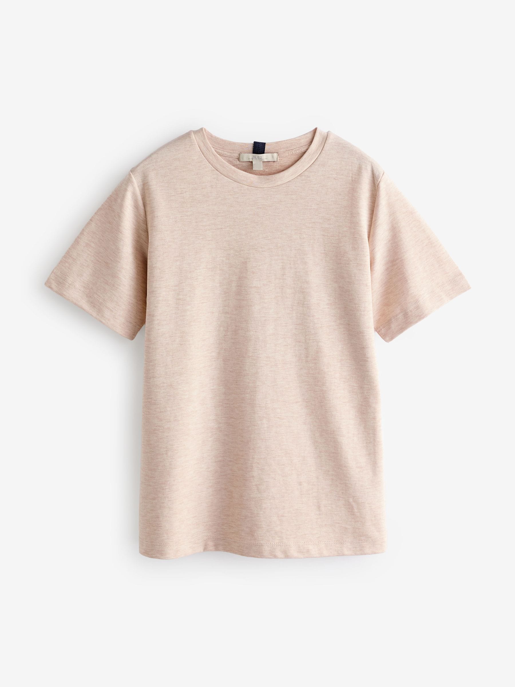 Zwart/wit/nude - Verpakking van 3 basic T-shirts van zware stof
