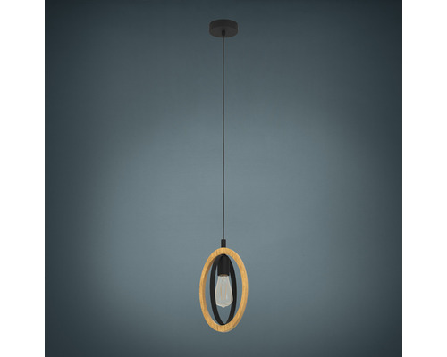 Hanglamp, 1-lichts, HxB 110x16 cm, zwart/bruin