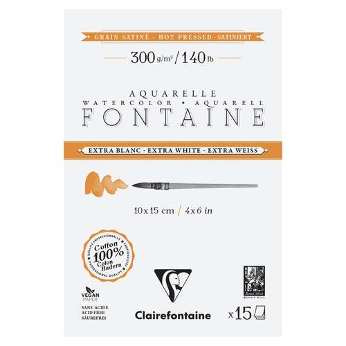 Clairefontaine Aquarellpapier FONTAINE Extra White satiniert