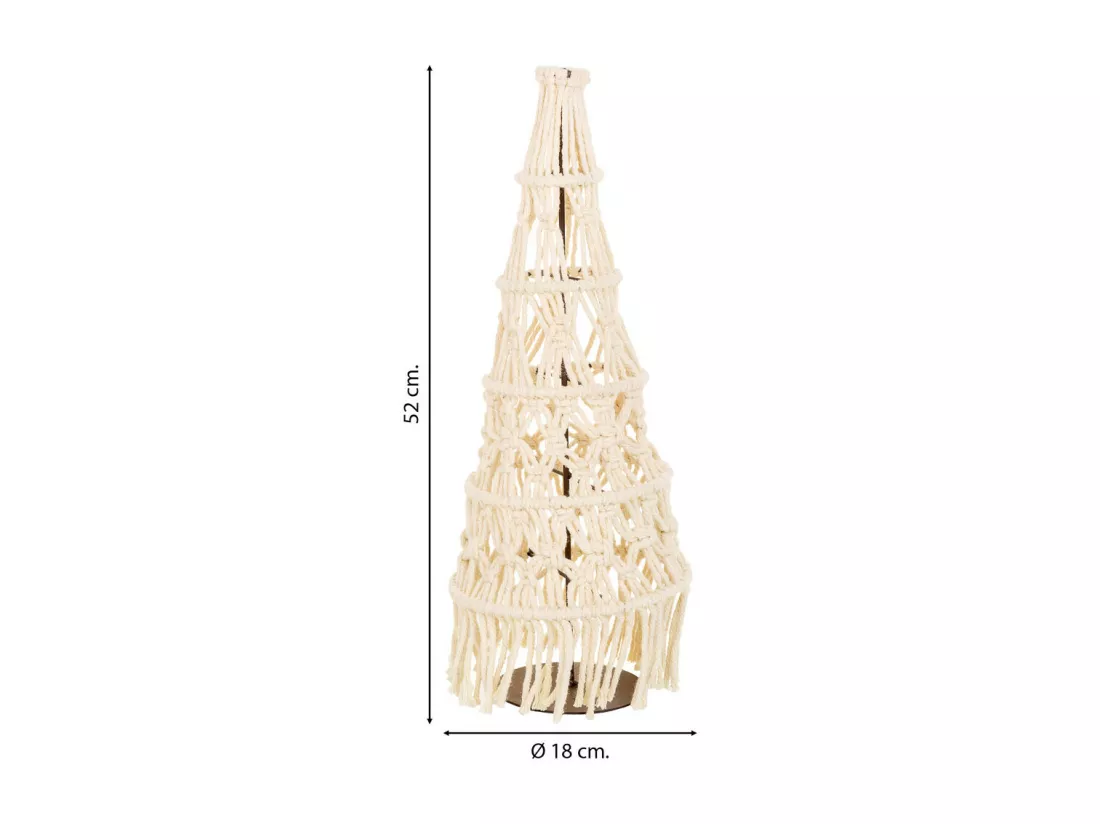 Arbre décoratif en coton tressé blanc d18x52h