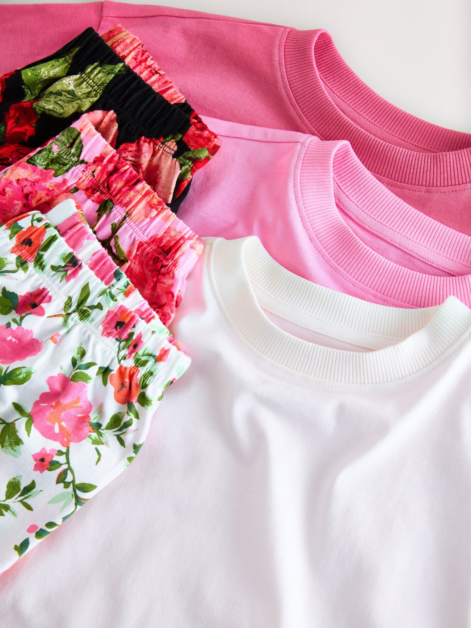 Roze/zwart - Floral Pyjamas 3 Pack (3-16yrs)