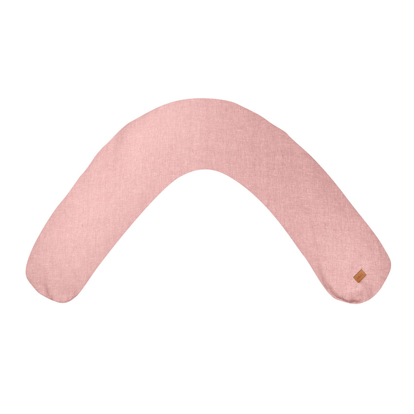 Coussin d'allaitement Big Flopsy avec housse en lin vieux rose