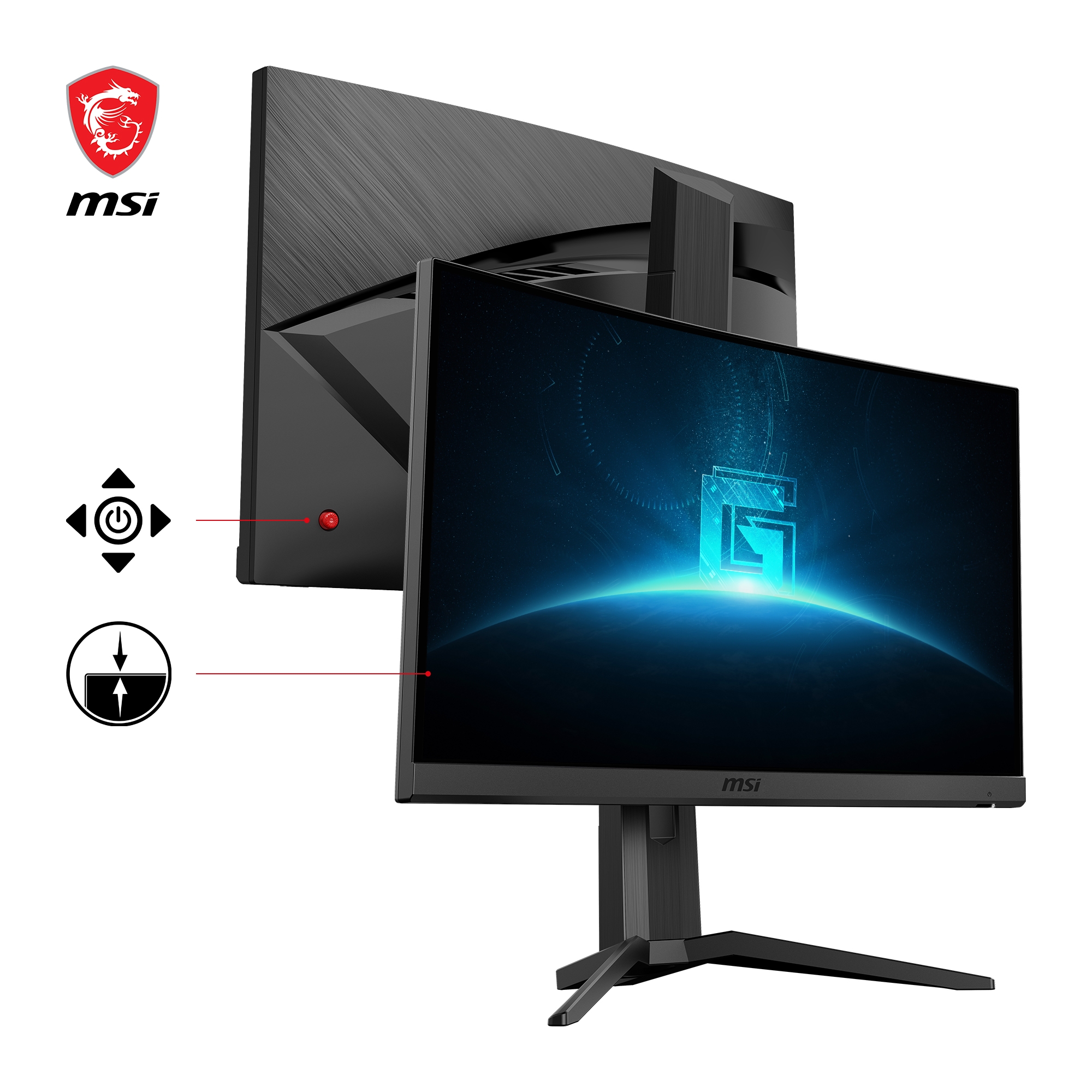 MSI Curved-Gaming-LED-Monitor »G24C6P E2« 59,9 cm/24 ″  1920 x 1080 px Full HD 1 Reaktionszeit 180 Hz höhenverstellbar, 3 Jahre Herstellergarantie