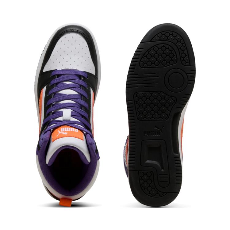 PUMA PUMA REBOUND V6 MID JR 393831 PUMA-WHITE-ORANGE-GLO-PUMA-BLA
