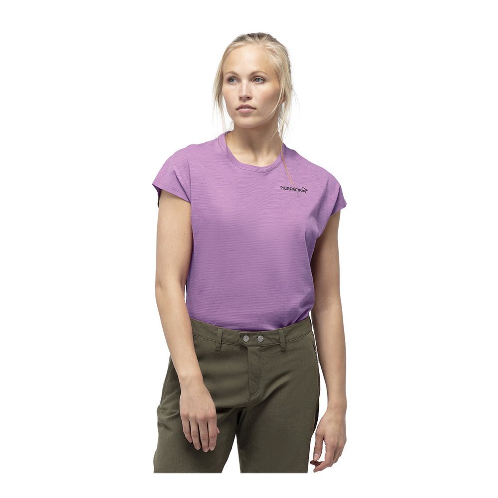 Norrona BITIHORN WOOL - Tee-shirt Femme violet tulle