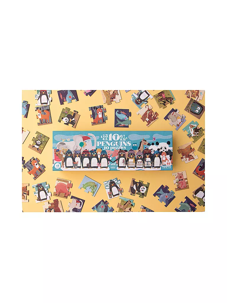 LONDJI Puzzle 10 PINGUINS 55 Teile  bunt
