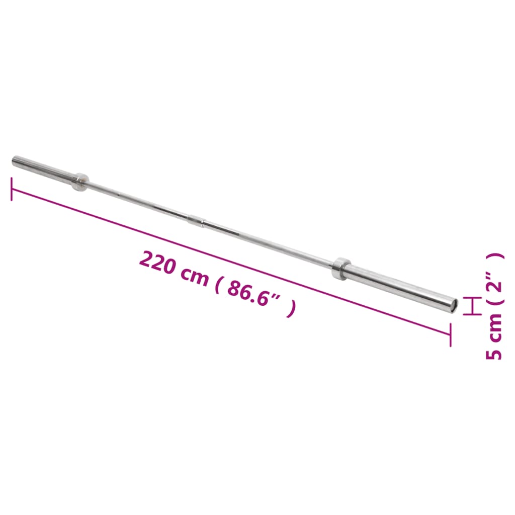 Barra Olímpica de Aço Vidaxl 220 cm