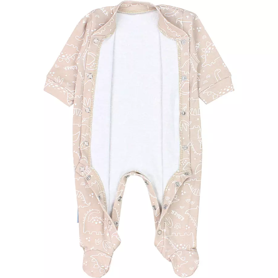 TupTam Baby Jungen Schlafstrampler mit Fuß 3er Pack grünweiß