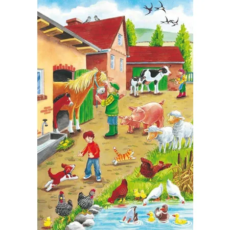 Schmidt Spiele KinderPuzzle - Auf dem Bauernhof, 3x24 Teile