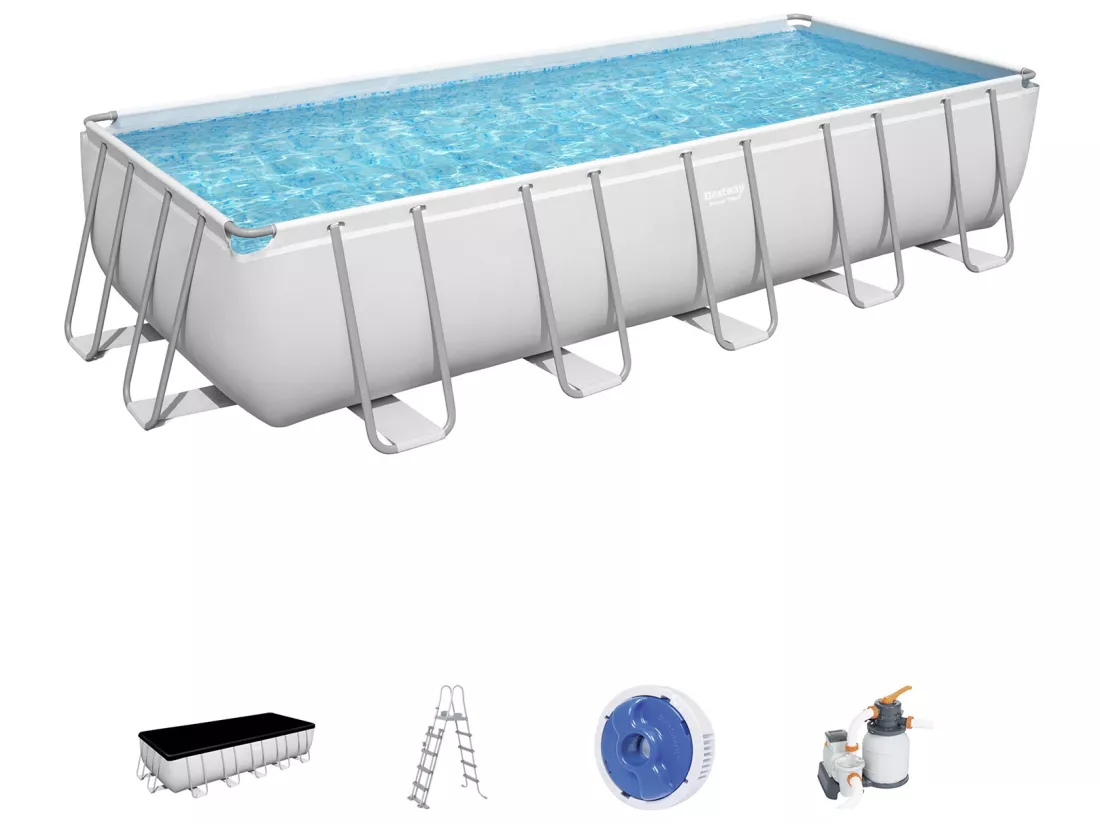 Piscine Hors-sol Tubulaire Bestway Power Steel 640x274x132 cm Épurateur à Sable de 5 678 L/H Bâche et Échelle