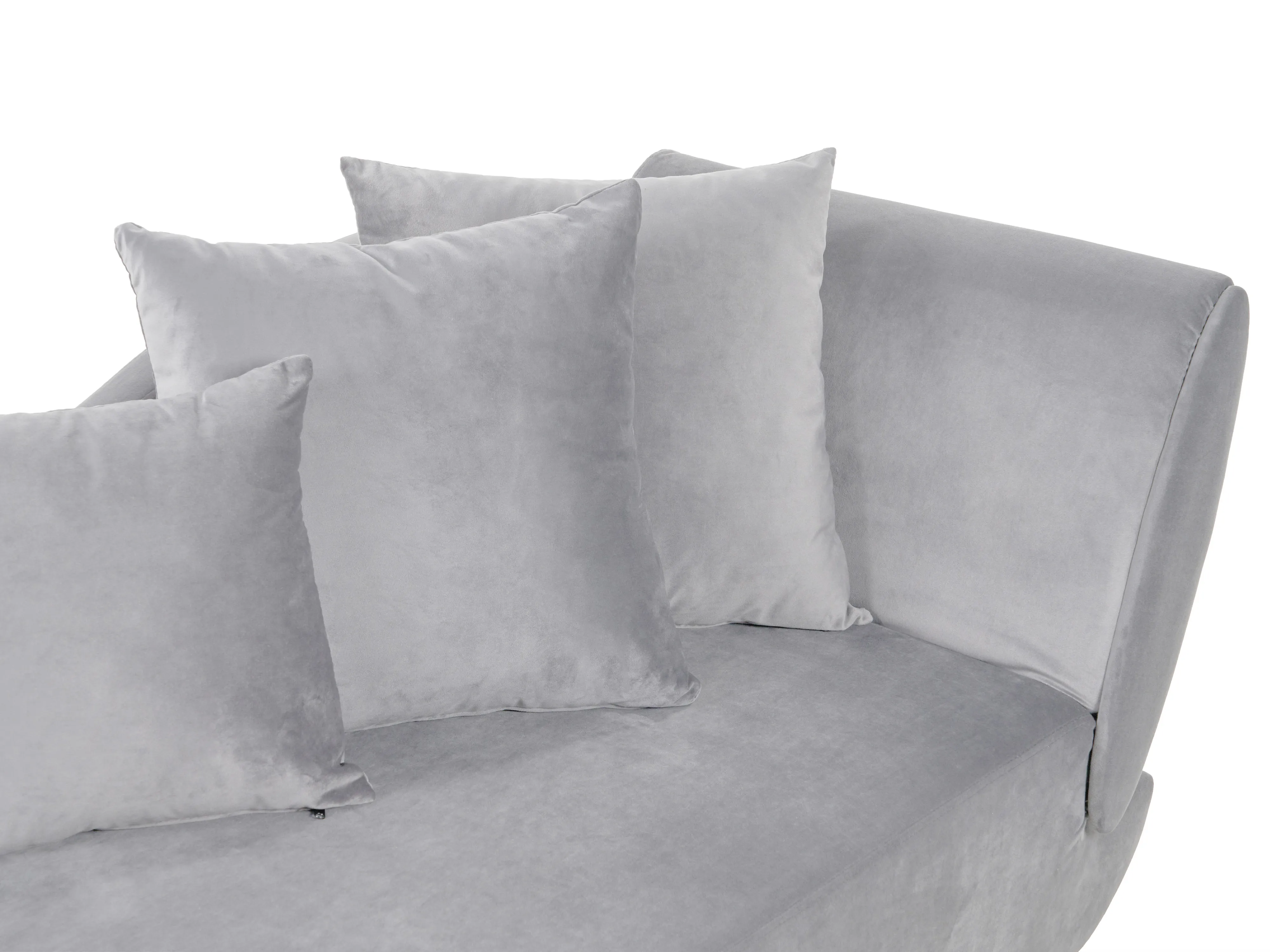 Rechtszijdige chaise longue MERI Fluweel Lichtgrijs met opbergruimte