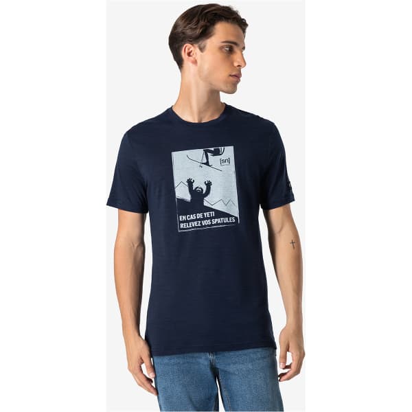 T-shirt randonnée SUPER.NATURAL M YETI TEE BLUE IRIS MELANGE/VAPOR GREY