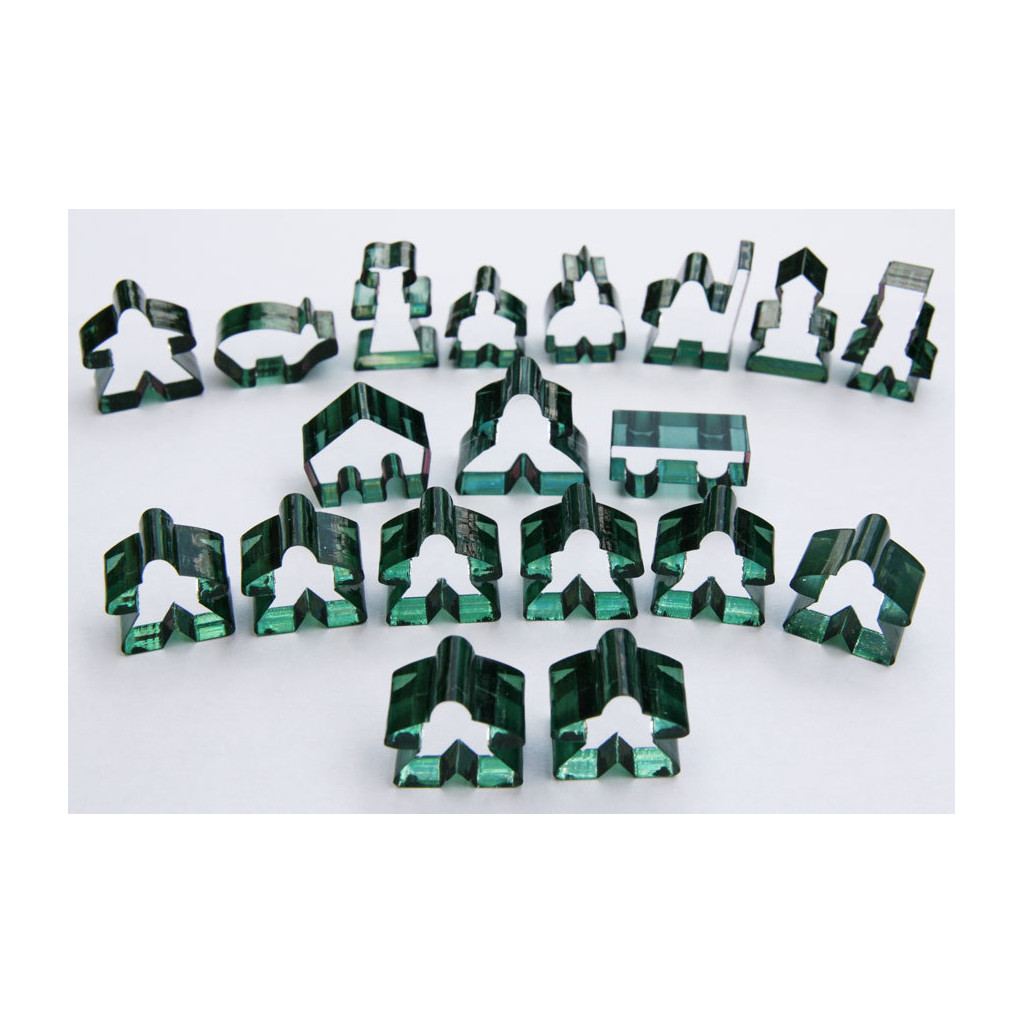 Carcassonne - Set de 19 Meeples Transparents