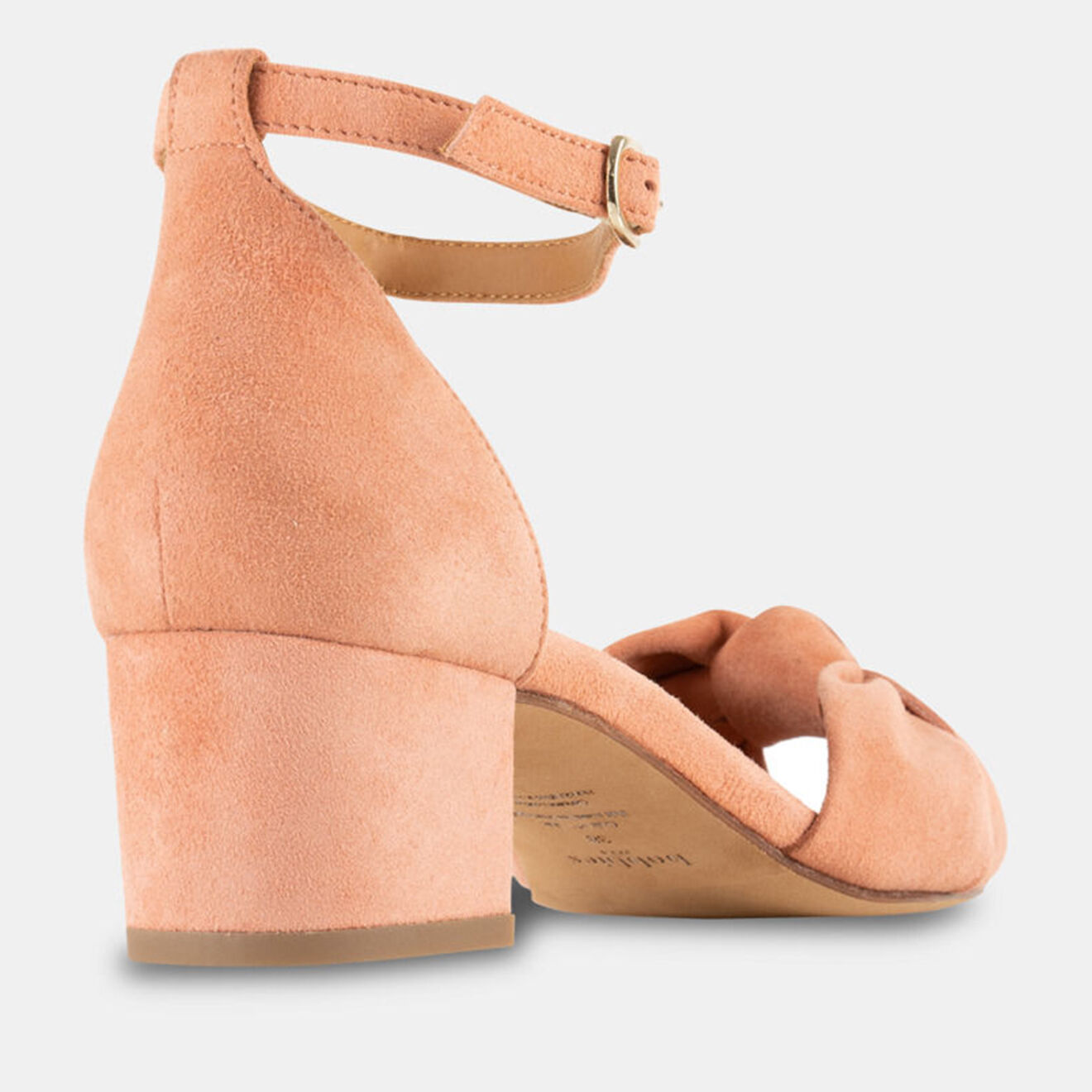 Bobbies Sandales en Velours de Cuir Gloria rose moyen - Talon 5 cm