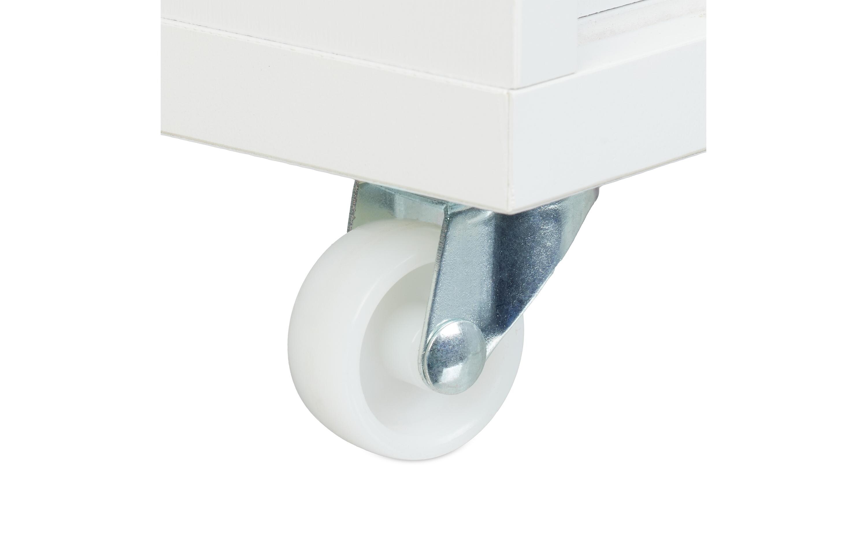 Nischenwagen Weiss, 62 x 19.5 x 64 cmNischen-Ordnungswagen für das Badezimmer