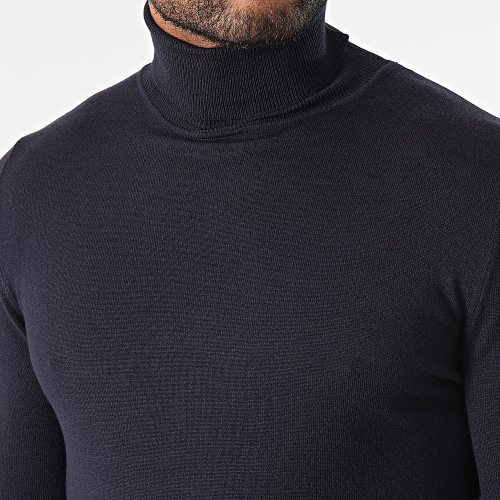 Pull Col Roulé Bleu Marine