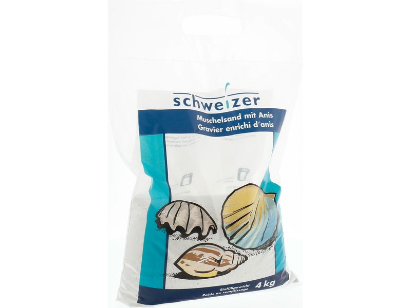 Eric Schweizer Muschelsand mit Anis, 4 kg Quarzsand mit Anis und wichtigen Spurenelementen