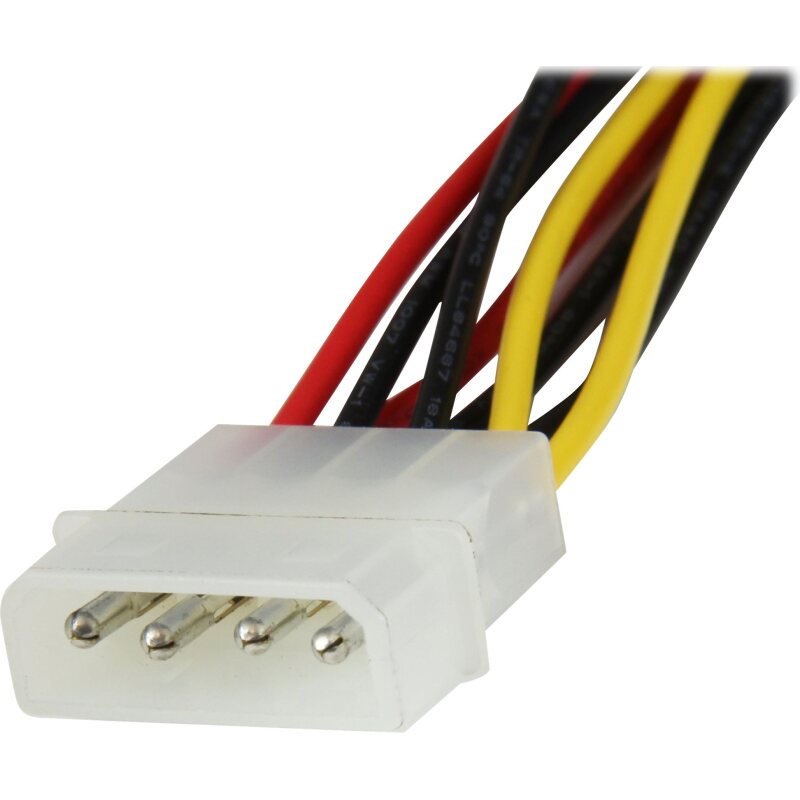 StarTech.com Câble répartiteur d'alimentation en Y LP4 vers 2 SATA à angle droit et verrouillage 30 cm - LP4 4 broches vers deux SATA