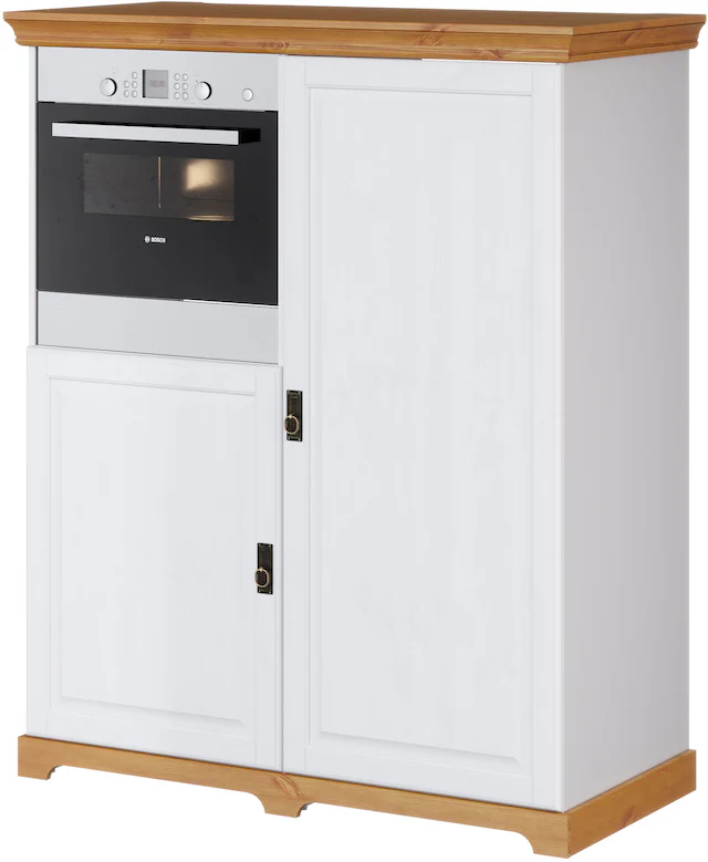 Home affaire Backofen/Kühlumbauschrank »Rügen« Breite 127 cm, Kiefer massiv, Nische für Kühlschrank