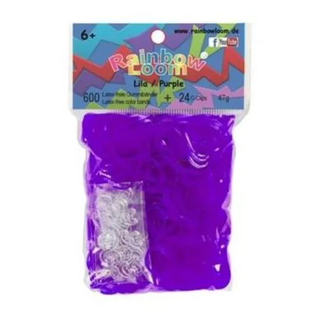 Idena Rainbow Loom / 600 Gummibänder + 24 Clips / Farbe: lila