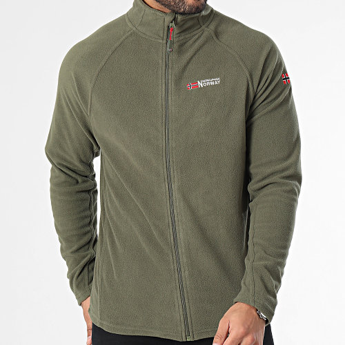 Sweat Zippé Polaire Vert Kaki