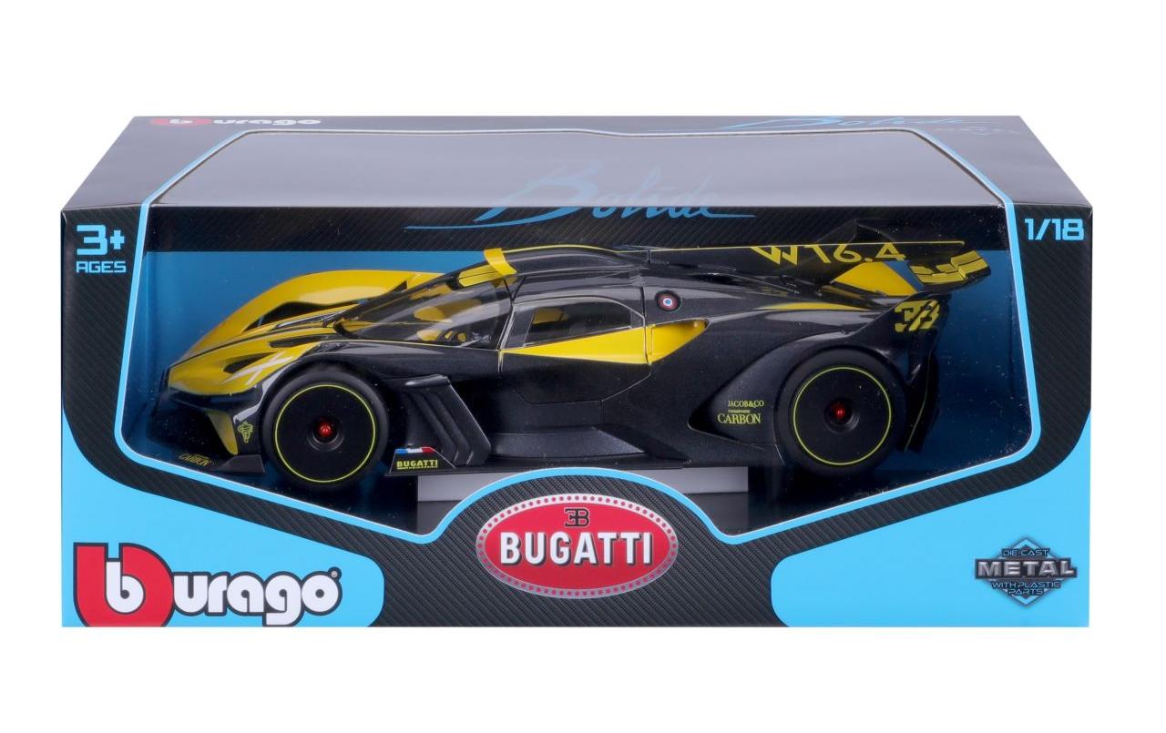Bugatti Bolide Gelb 1:18Sammlermodell im Massstab 1:18