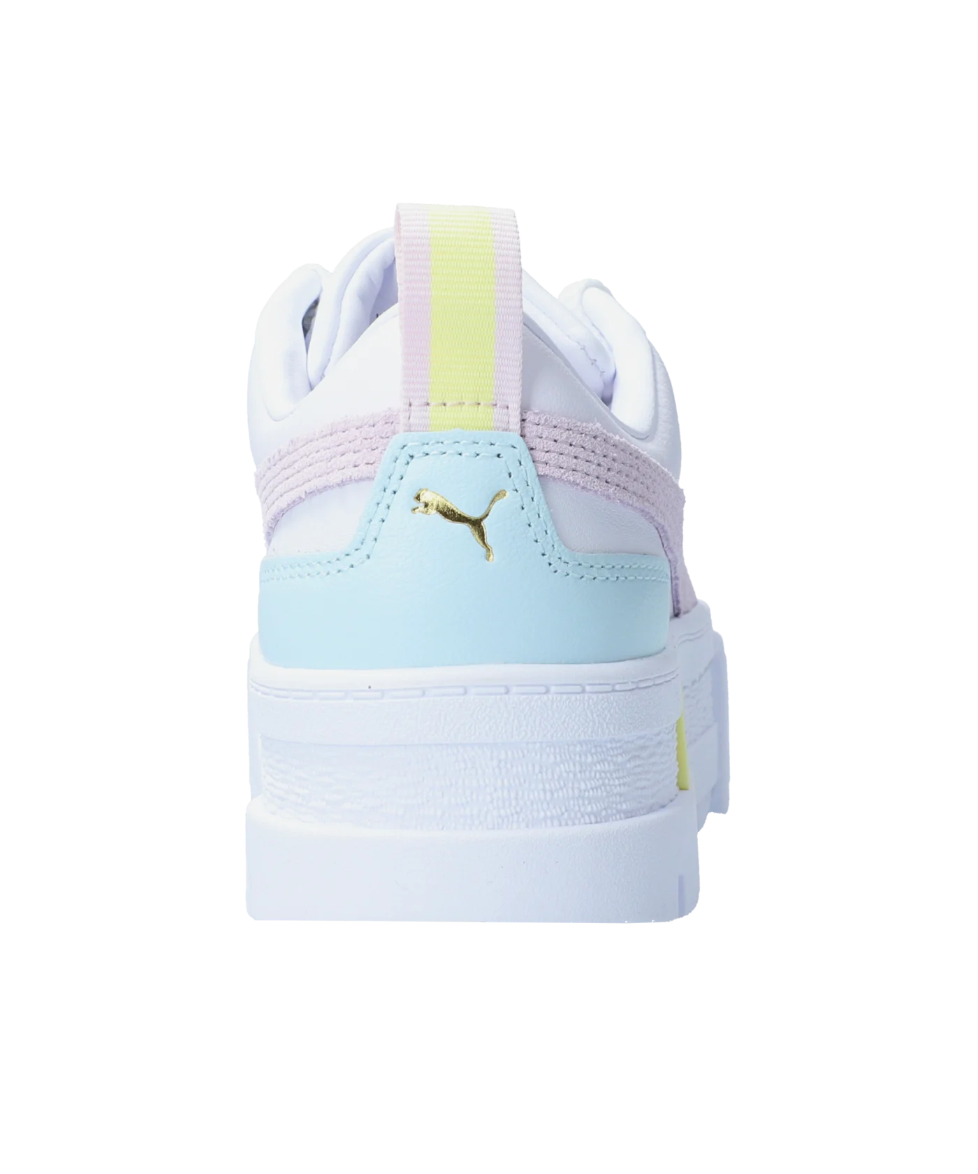PUMA Mayze Leather Damen Weiss Lila Gold F10