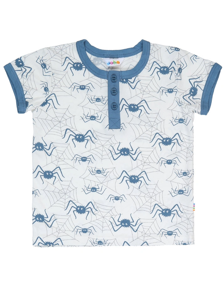 Schlafanzug SPIDER AOP kurz in weiß/blau