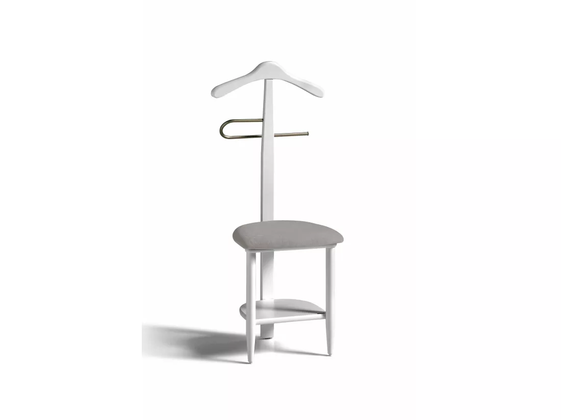 Valet de nuit - H105cm x L45cm x P41cm - hêtre massif blanc - Sedie