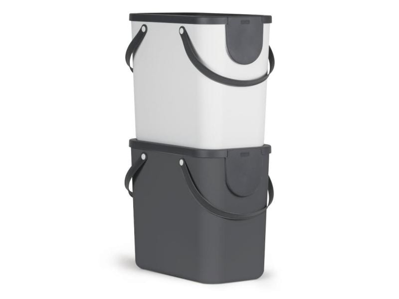 Rotho Recyclingbehälter Albula 25 l, Mistletoe Weiss Weisses