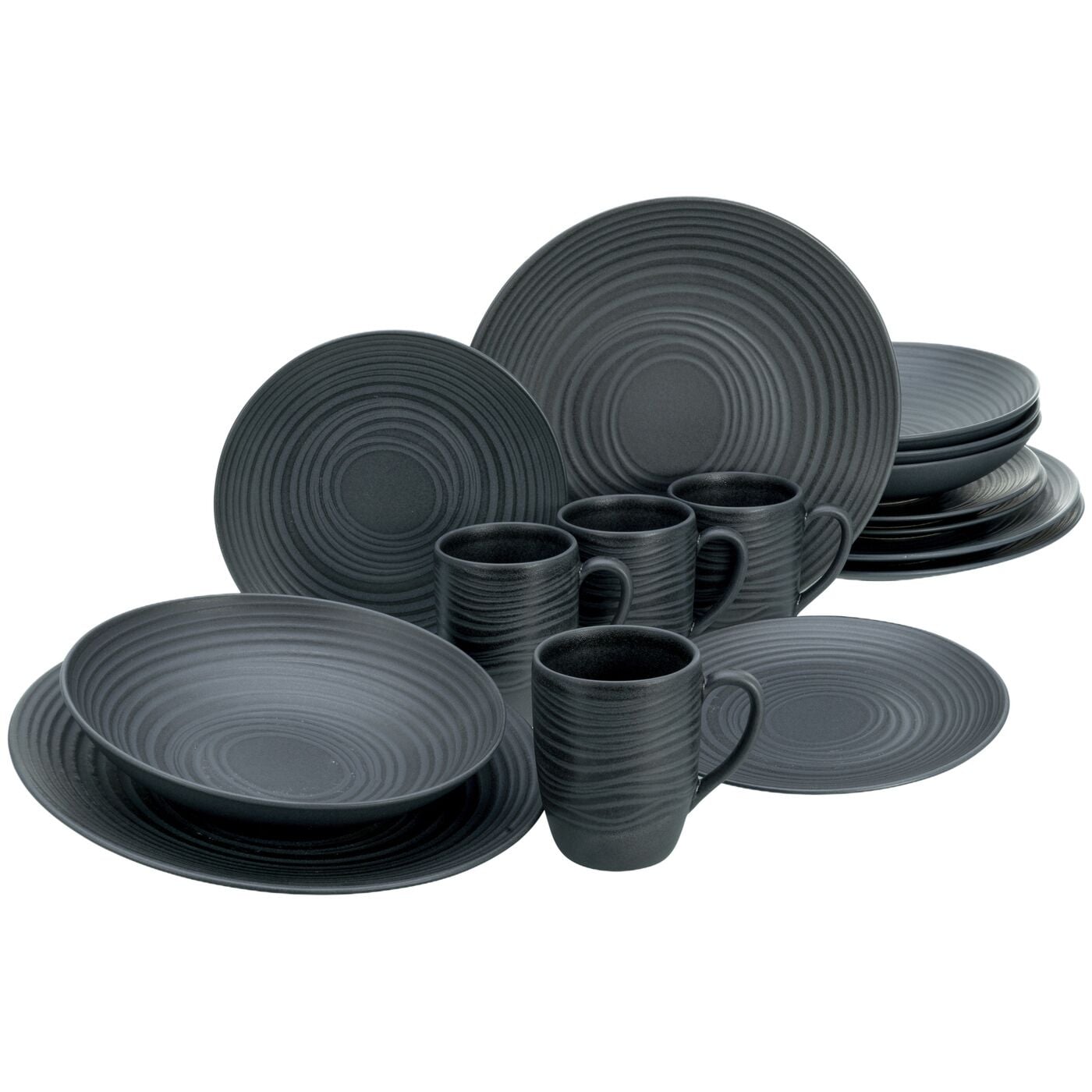 Angela BrudererGeschirr-Set «Lava Stone Black», 16-teilig