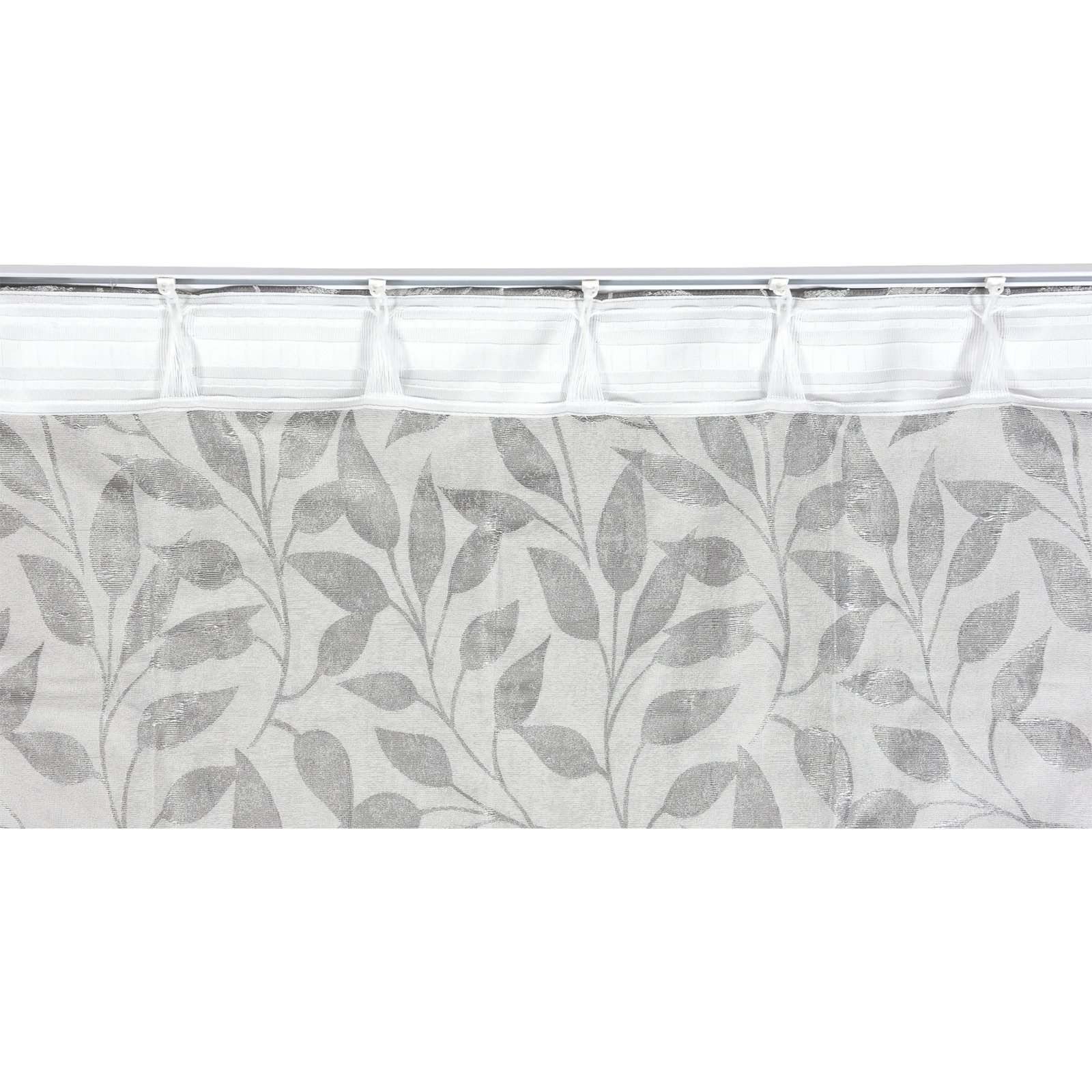 Fertigvorhang Jacquard Ranken 135 x 250 cm silber