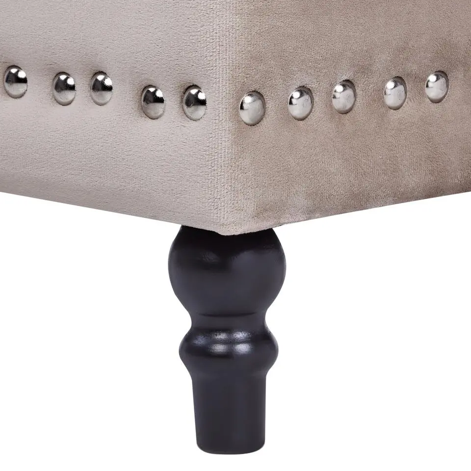 LORETTO - Poef - Beige - 37 cm - Fluweel