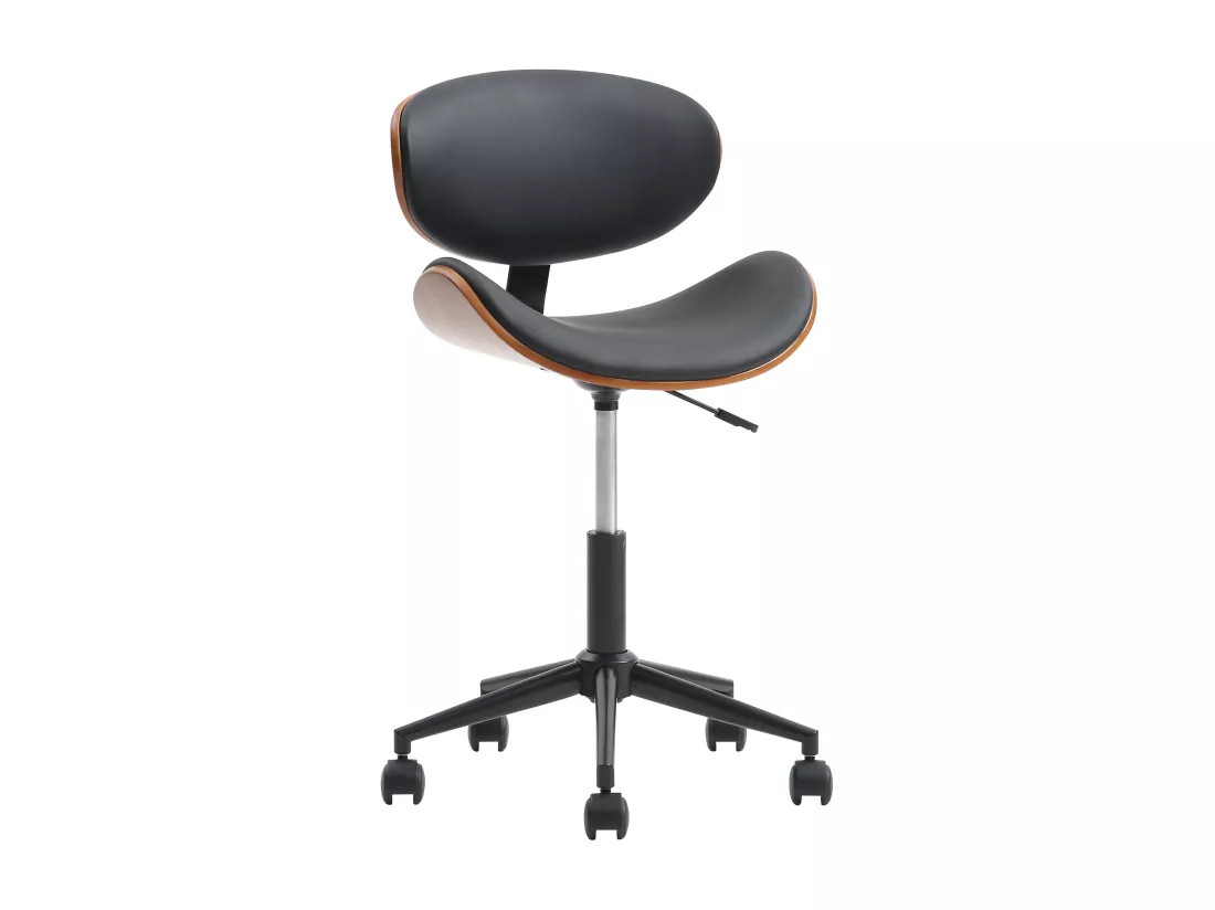 Chaise de bureau - Simili - Noir et naturel - Hauteur ajustable - MONTENEGRO