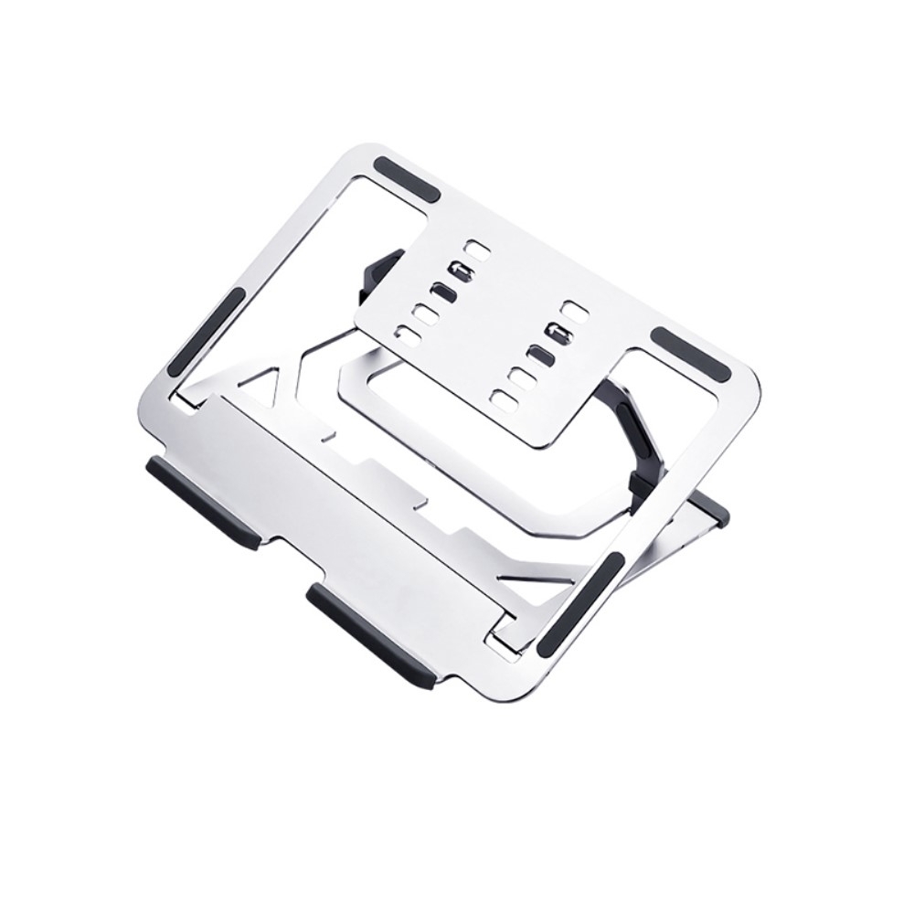 (Bis 40kg) Faltbare 5-Höhen Multi-Winkel Halterung Aluminium Ständer für Laptop / MacBook / Tablet - Silber