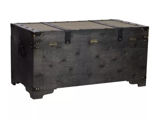 Coffre en bois marron 90x45x45,5