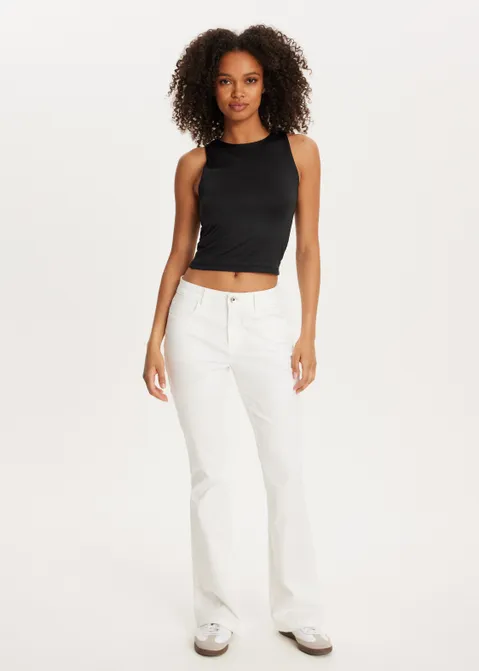 Flared broek twill off-white (WIT.O)