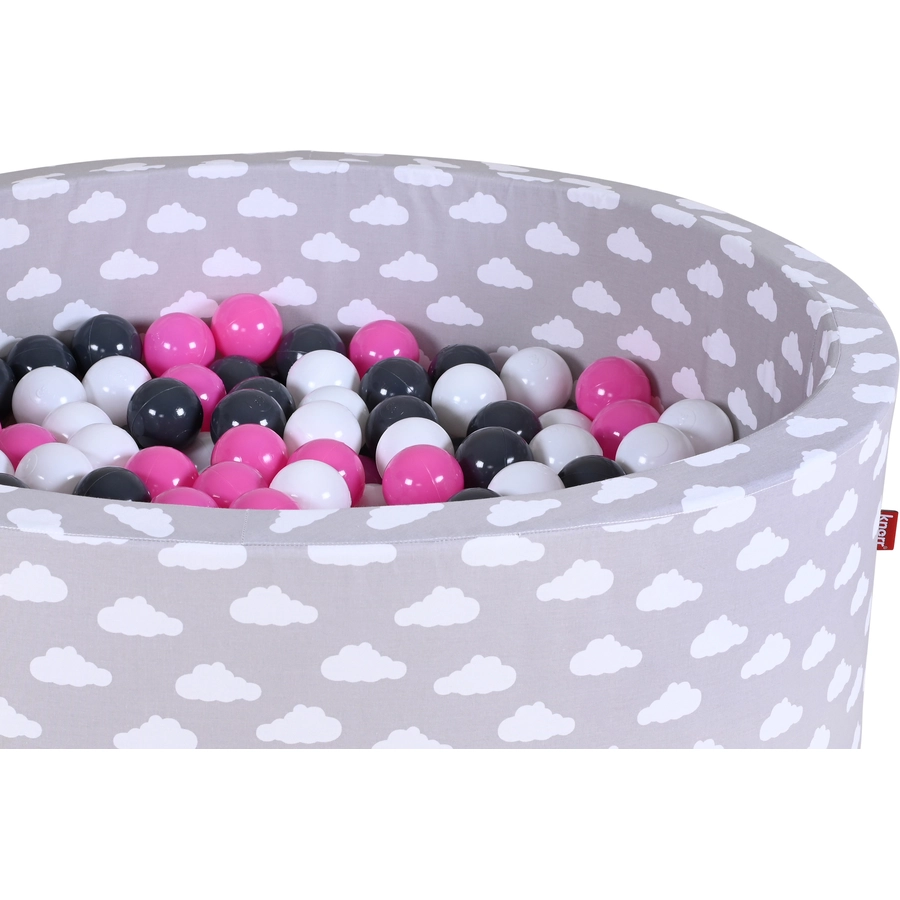 knorr toys® Bällebad soft - Grey white clouds - 300 balls cremegreyrose grau